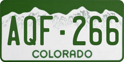 CO license plate AQF266