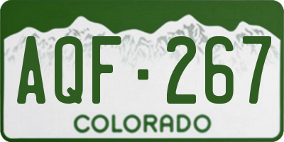 CO license plate AQF267