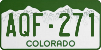 CO license plate AQF271