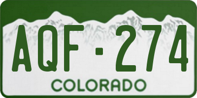 CO license plate AQF274