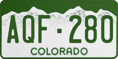 CO license plate AQF280