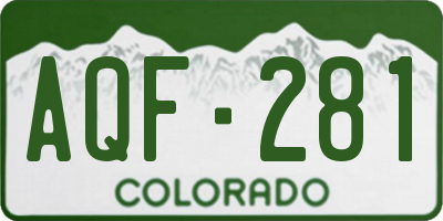 CO license plate AQF281