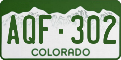 CO license plate AQF302