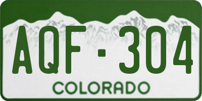 CO license plate AQF304