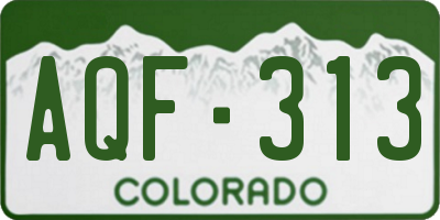 CO license plate AQF313