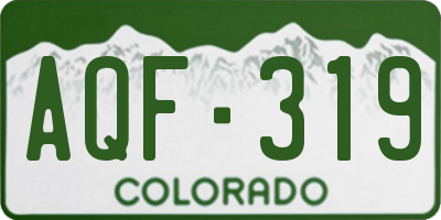 CO license plate AQF319