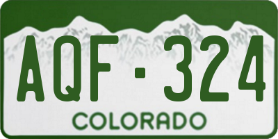 CO license plate AQF324