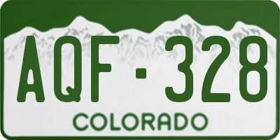 CO license plate AQF328