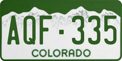 CO license plate AQF335