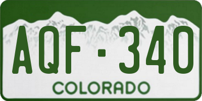 CO license plate AQF340