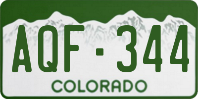 CO license plate AQF344