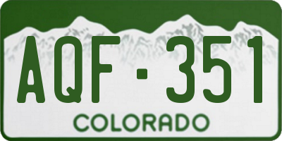 CO license plate AQF351