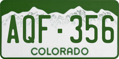 CO license plate AQF356