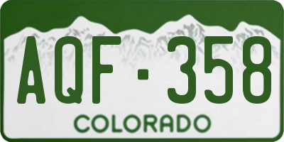 CO license plate AQF358