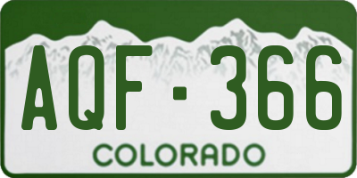 CO license plate AQF366