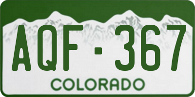 CO license plate AQF367