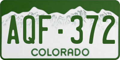 CO license plate AQF372