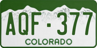 CO license plate AQF377