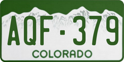 CO license plate AQF379