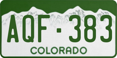 CO license plate AQF383