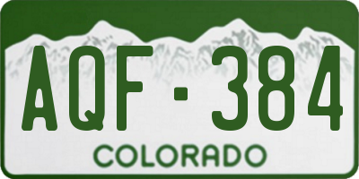 CO license plate AQF384