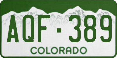 CO license plate AQF389
