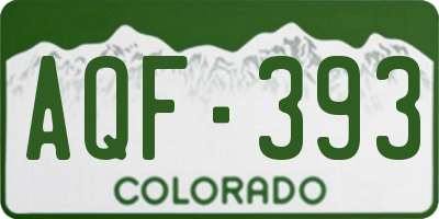 CO license plate AQF393