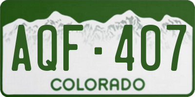 CO license plate AQF407