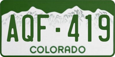 CO license plate AQF419