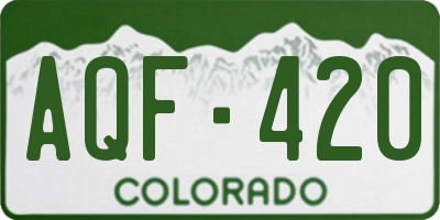 CO license plate AQF420