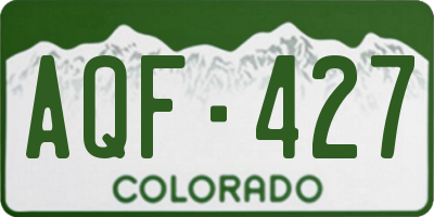 CO license plate AQF427