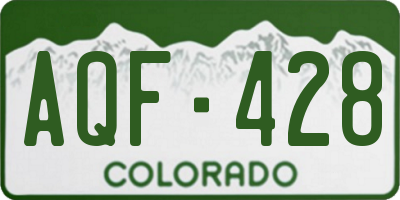 CO license plate AQF428