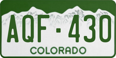 CO license plate AQF430