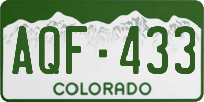 CO license plate AQF433