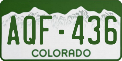 CO license plate AQF436