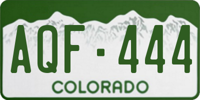 CO license plate AQF444