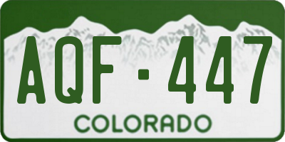 CO license plate AQF447