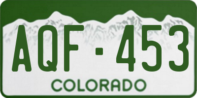 CO license plate AQF453