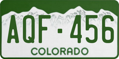 CO license plate AQF456