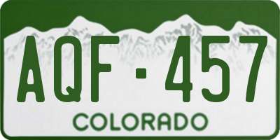 CO license plate AQF457