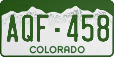 CO license plate AQF458