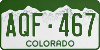 CO license plate AQF467