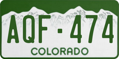 CO license plate AQF474