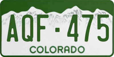 CO license plate AQF475