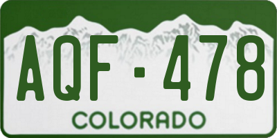 CO license plate AQF478