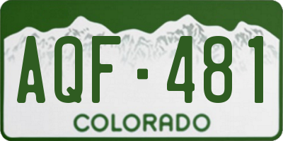 CO license plate AQF481