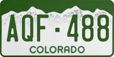 CO license plate AQF488