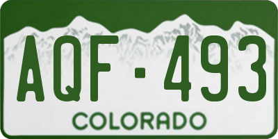 CO license plate AQF493
