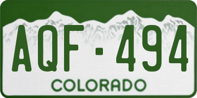 CO license plate AQF494