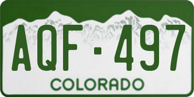 CO license plate AQF497